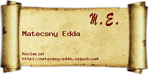 Matecsny Edda névjegykártya